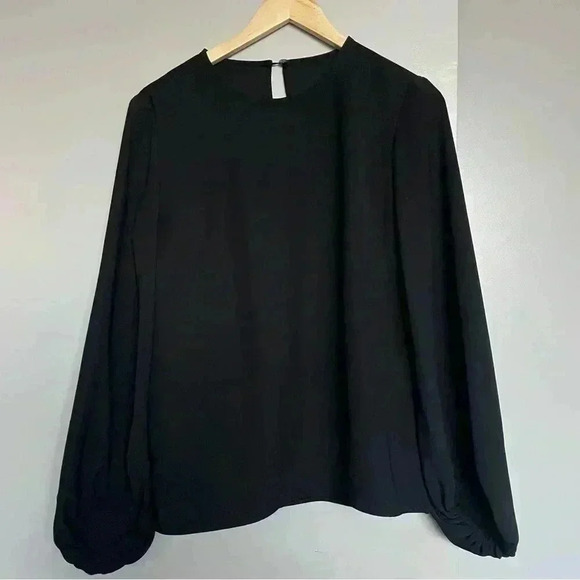 P.A.R.O.S.H. crew-neck long-sleeve blouse in black small ☀️ - Picture 2 of 3